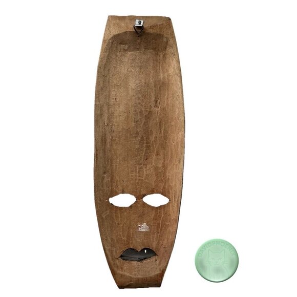 Handmade Colombian Indigenous Wooden Tribal Masks – Set of 2 – Folk Art Wall - Picture 4 of 11